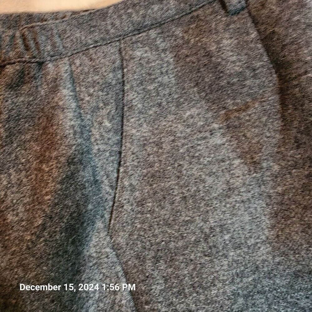 Sag Harbor Women Size 12 Grey Wool Blend Trousers Pants with Elastic Waist Sides - Picture 3 of 10